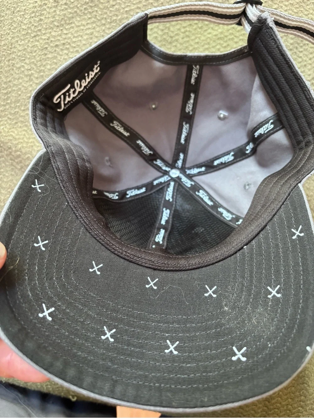 Titleist cap raised